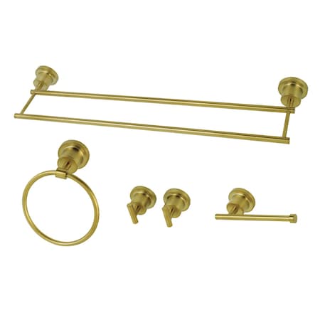 Kingston Brass BAH8213478SB Concord 5-Piece Bathroom Accessory Sets, Brushed Brass BAH8213478SB
